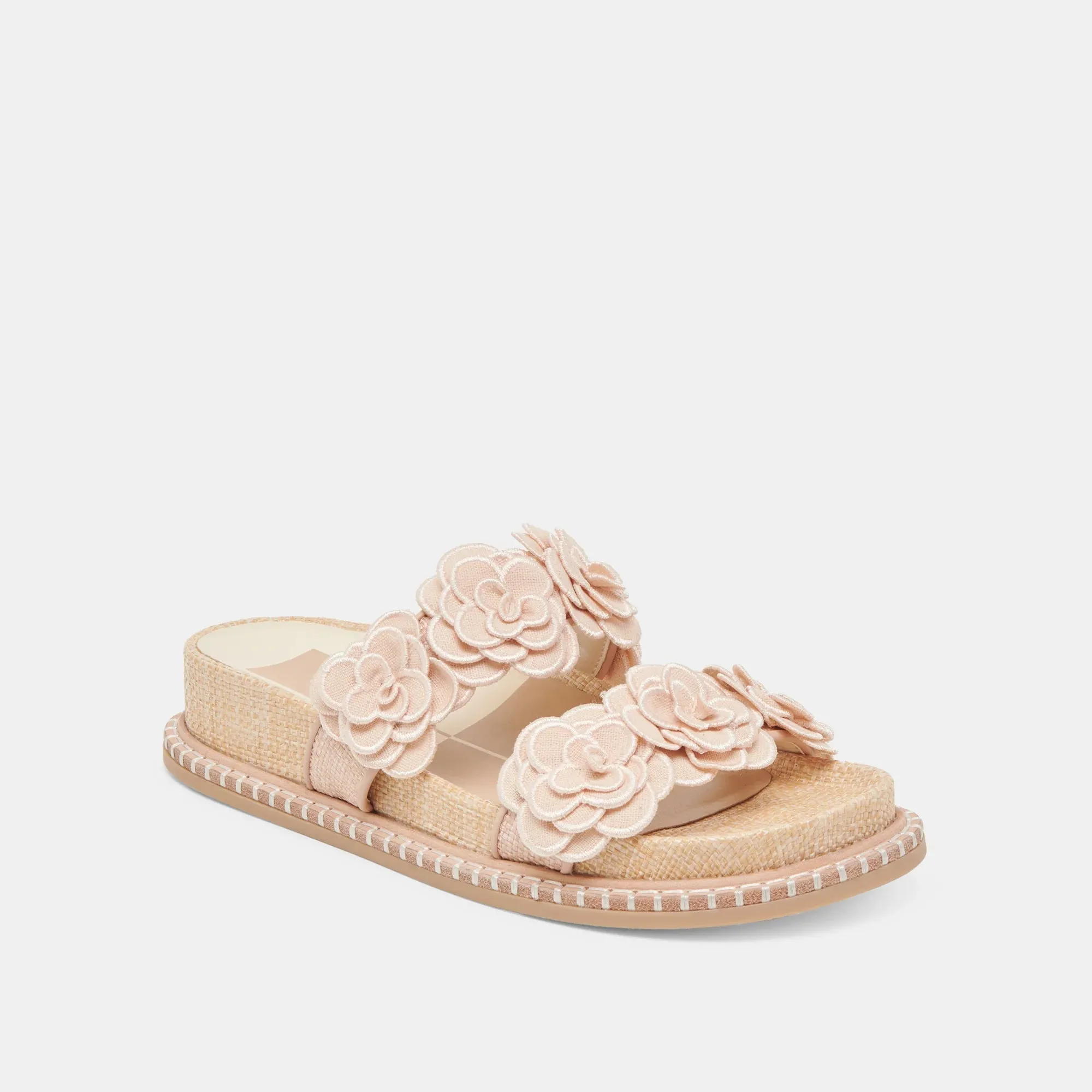 Sherla Sandal in Praline Raffia