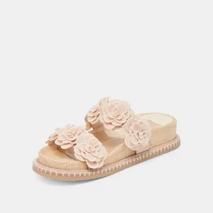 Sherla Sandal in Praline Raffia