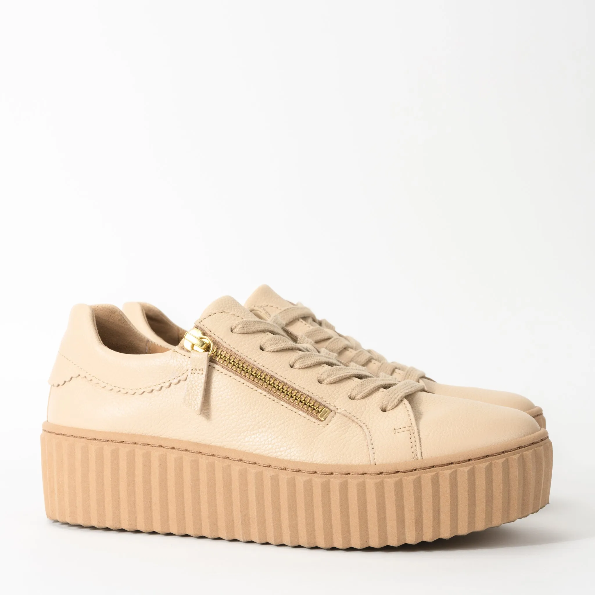 SIDE ZIP - SAND - LEATHER