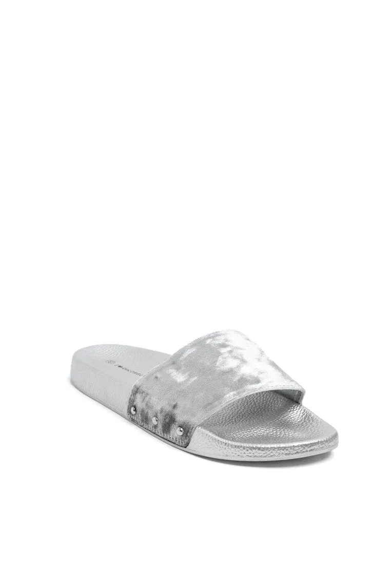 Silver Velvet Sandal
