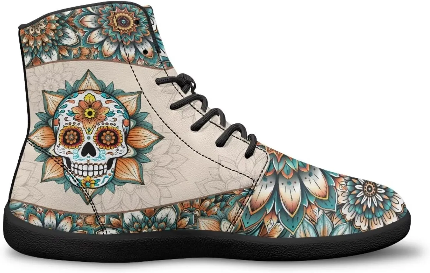 Skull High Top Work Barefoot Shoes Running Sneakers Non Slip Walking Tennis Shoes for Women Men