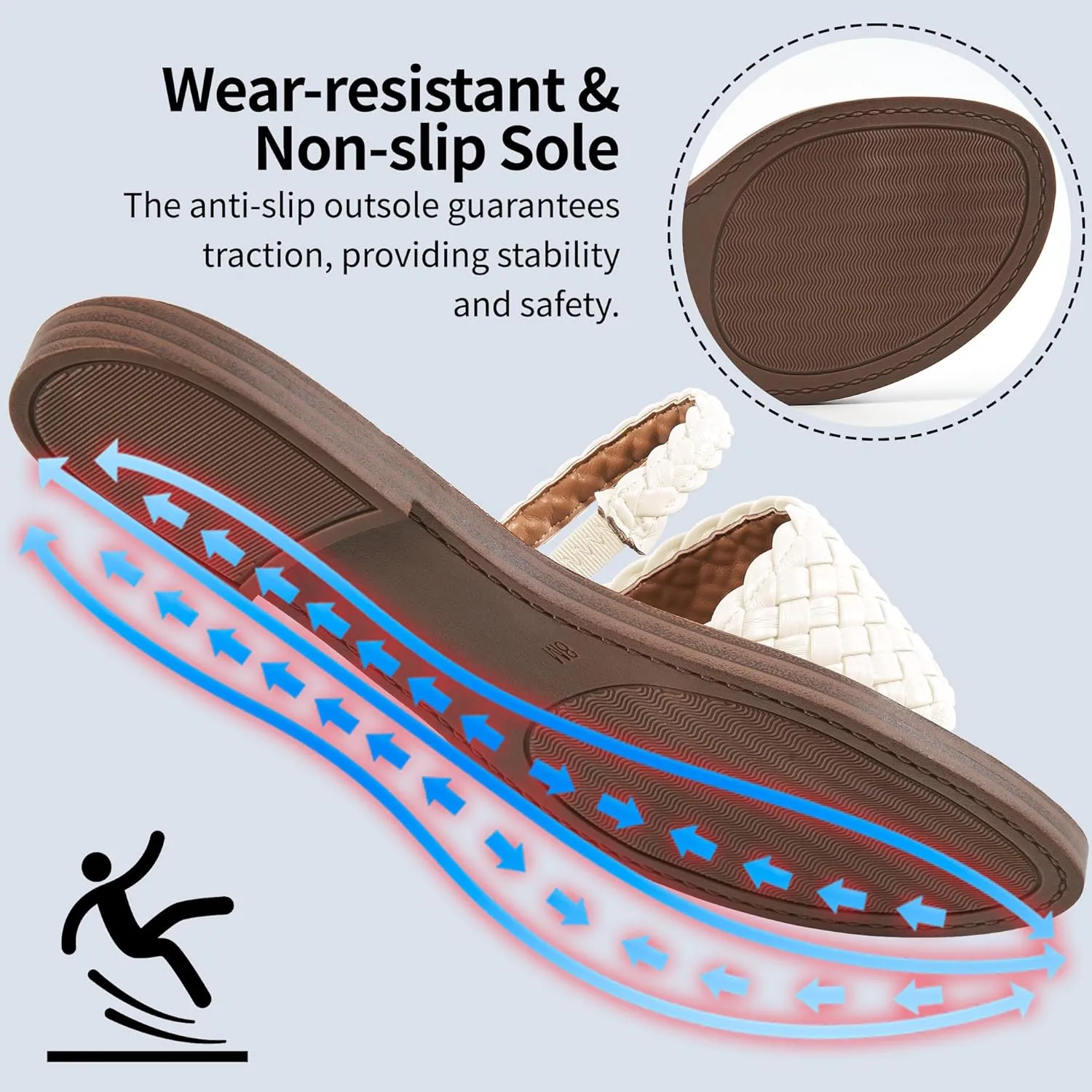 Slides for Women Comfort Sandals: Summer Dressy Beach Braided Sandal - Ladies Casual Walking Shoes