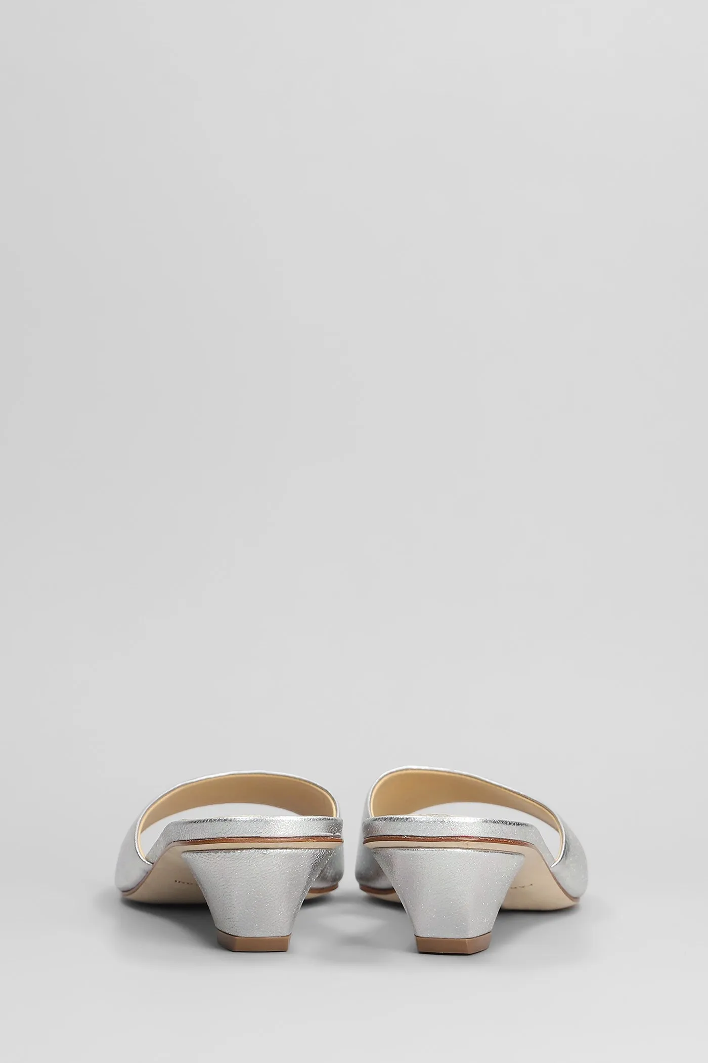 Slipper-Mule in silver leather