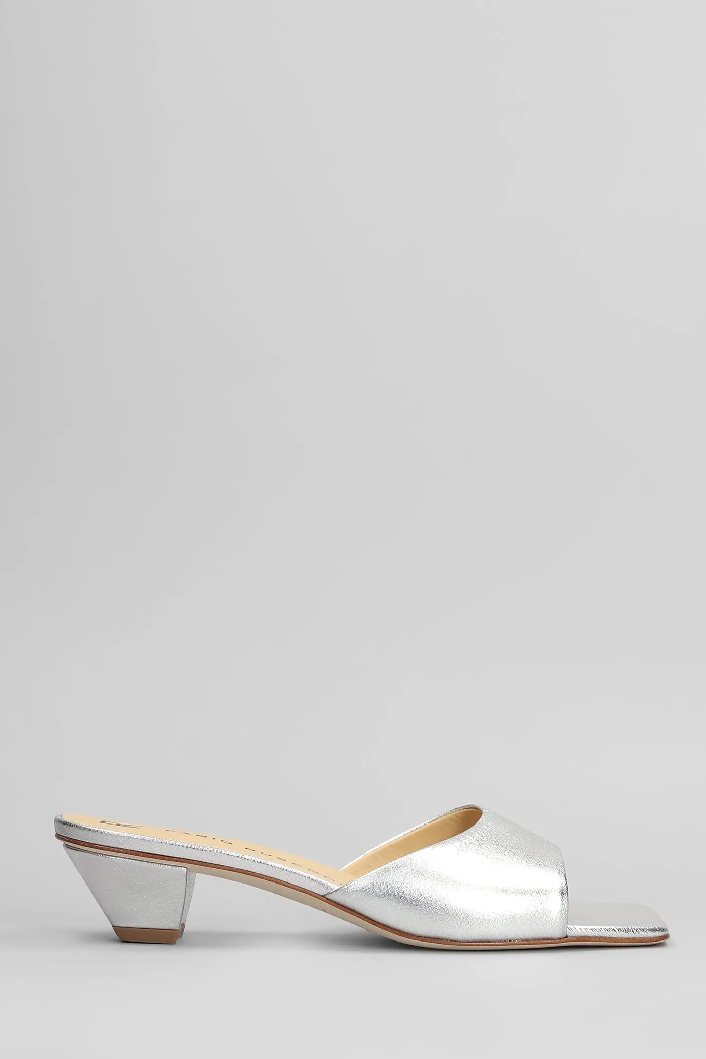 Slipper-Mule in silver leather