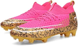 Soccer Cleats for Mens Turf Soccer Shoes Indoor Footall Cleats High Ankle TF AG FG Football Boots Wide Training Sneaker