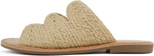 Soda “Takes” ~ Women Open Toe Raffia Flat Sandals