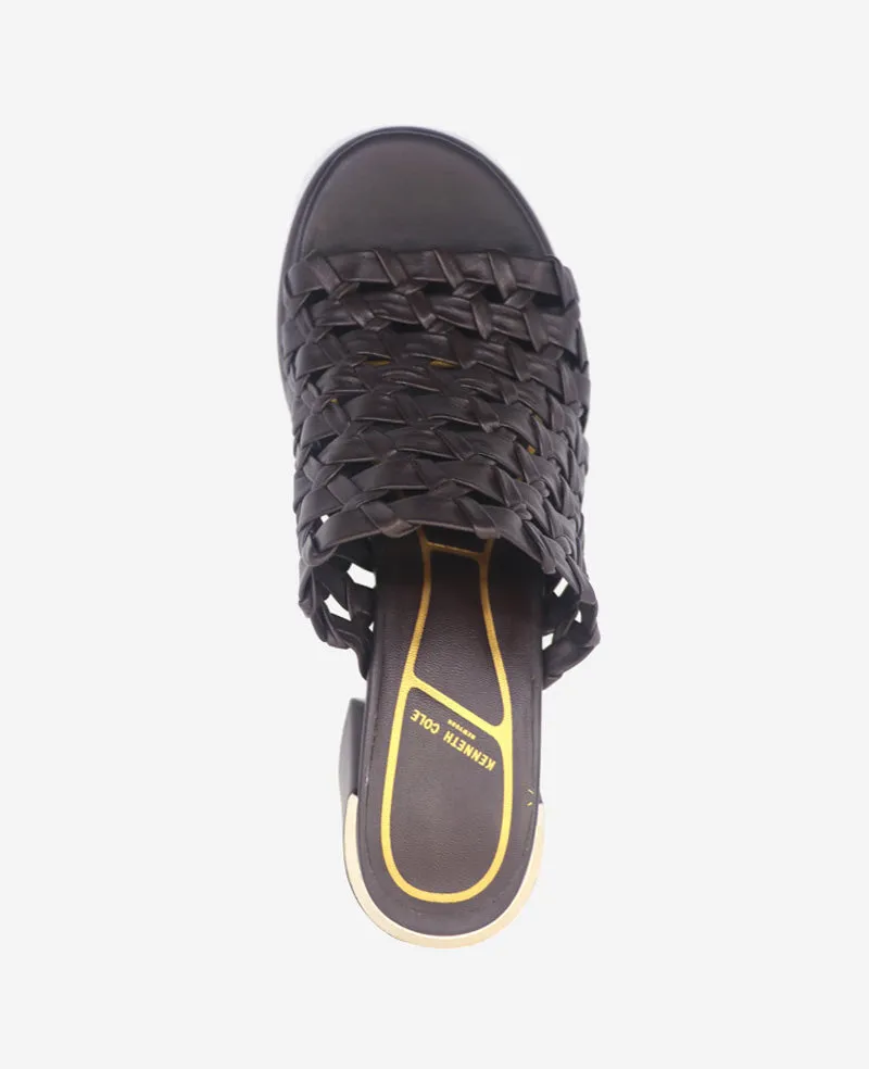 Solara Leather Woven Heel Sandal