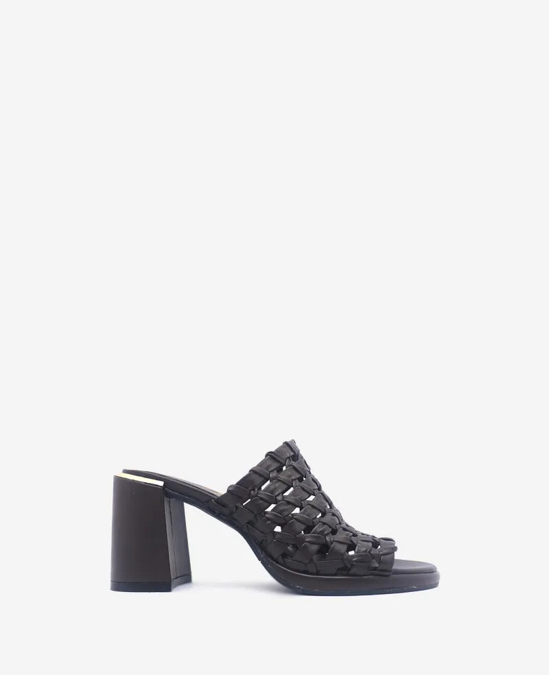Solara Leather Woven Heel Sandal