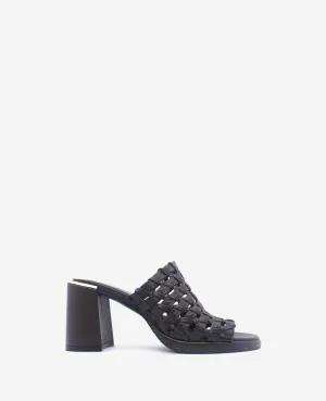 Solara Leather Woven Heel Sandal