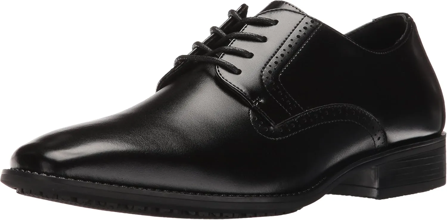 Stacy Adams Men's Ardell Slip Resistant Cap Toe Oxford, Black, 8.5 W US