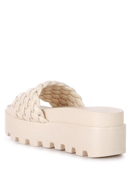 Sundae Platform Slides With Woven Strap