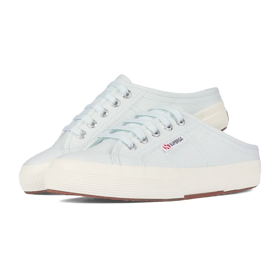 Superga 2402 Mule Azure Ice Full Avorio
