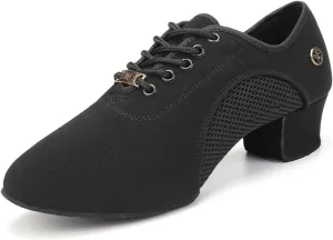 SWDZM Women's Latin Dance Shoes Lace-up Ballroom Modern Salsa Rhythm Teaching Practice Dance Shoes,Model RY1801
