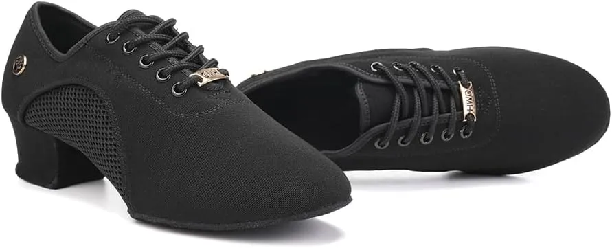 SWDZM Women's Latin Dance Shoes Lace-up Ballroom Modern Salsa Rhythm Teaching Practice Dance Shoes,Model RY1801