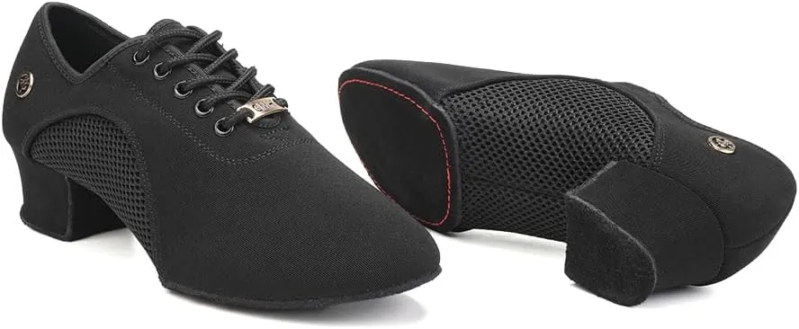SWDZM Women's Latin Dance Shoes Lace-up Ballroom Modern Salsa Rhythm Teaching Practice Dance Shoes,Model RY1801