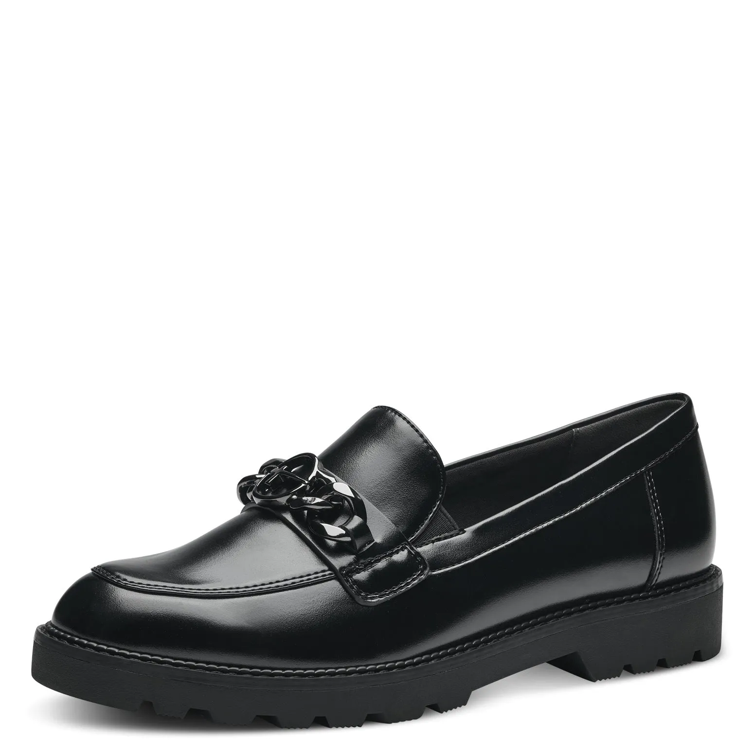 TAMARIS - 24605-001 FLAT LOAFER WITH BUCKLE DETAIL - BLACK