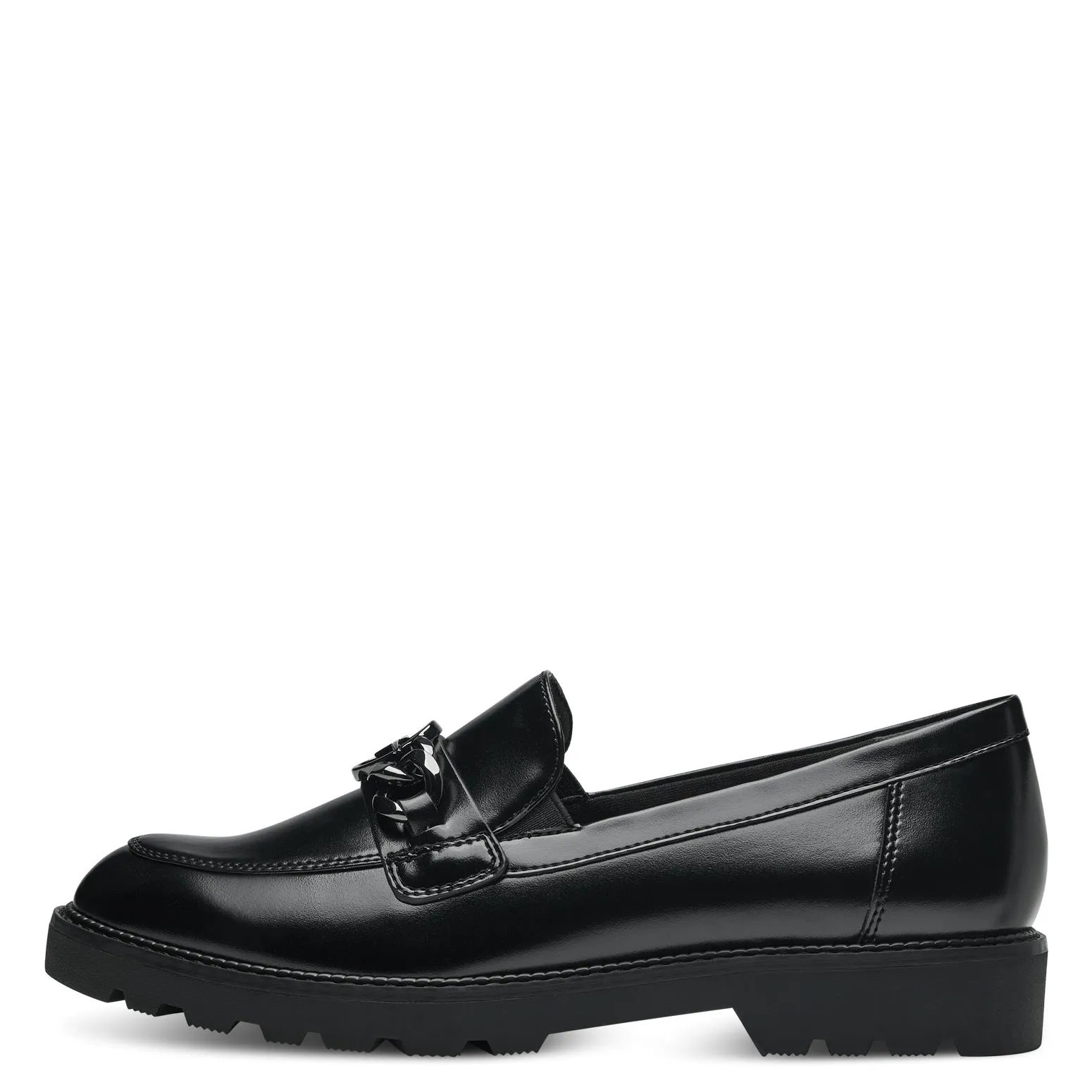 TAMARIS - 24605-001 FLAT LOAFER WITH BUCKLE DETAIL - BLACK