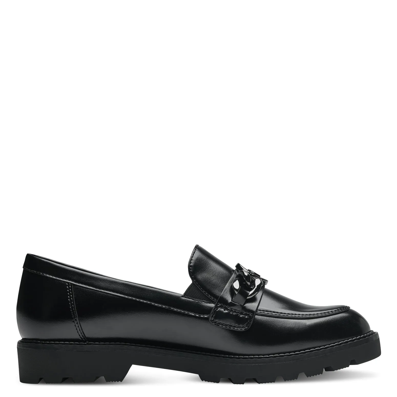 TAMARIS - 24605-001 FLAT LOAFER WITH BUCKLE DETAIL - BLACK