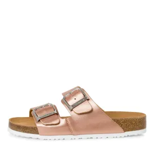 TAMARIS - 27503-943 FLAT DOUBLE STRAP MULE - ROSE GOLD