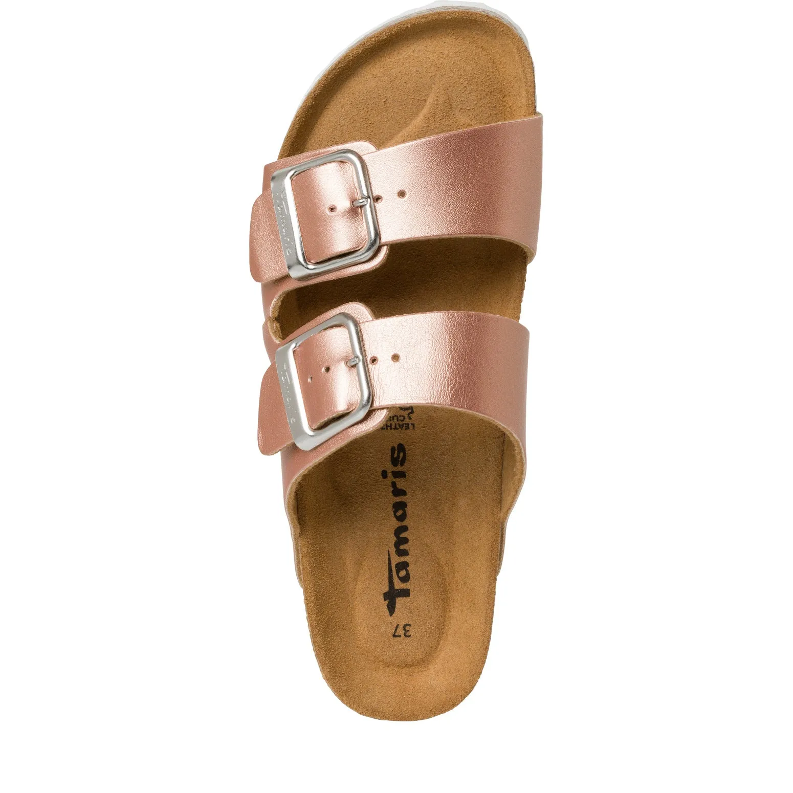 TAMARIS - 27503-943 FLAT DOUBLE STRAP MULE - ROSE GOLD