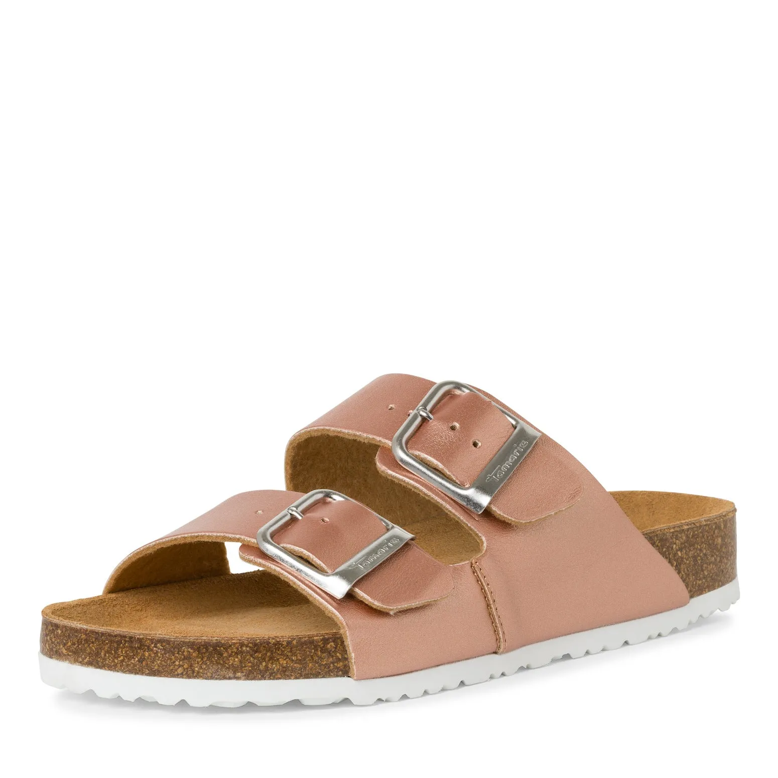 TAMARIS - 27503-943 FLAT DOUBLE STRAP MULE - ROSE GOLD