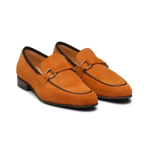 Tan Suede Buckle Loafer