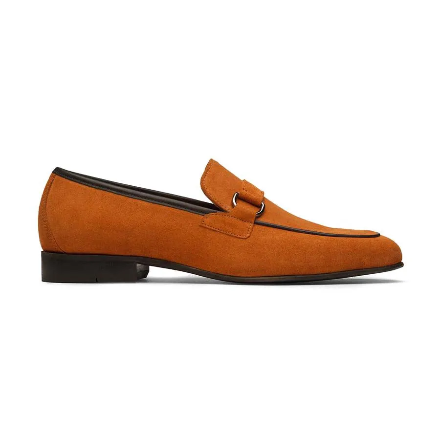Tan Suede Buckle Loafer