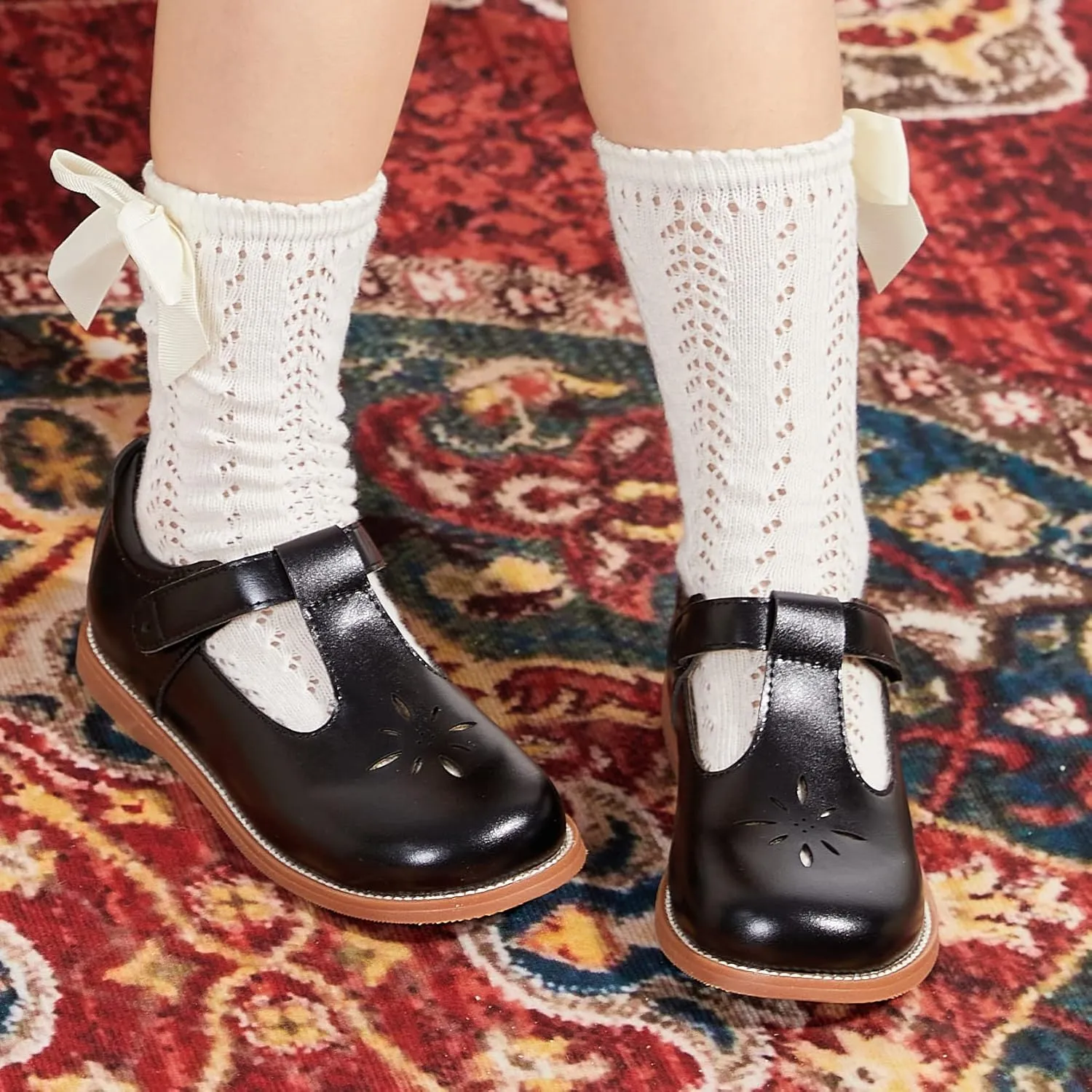 Todder Little Girls Oxford Shoes Mary Jane T-Strap School Uniform Party Dress Flat Shoes