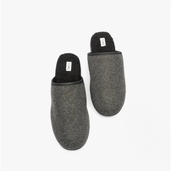 TOMS HARBOR Mens Slippers Dark Grey