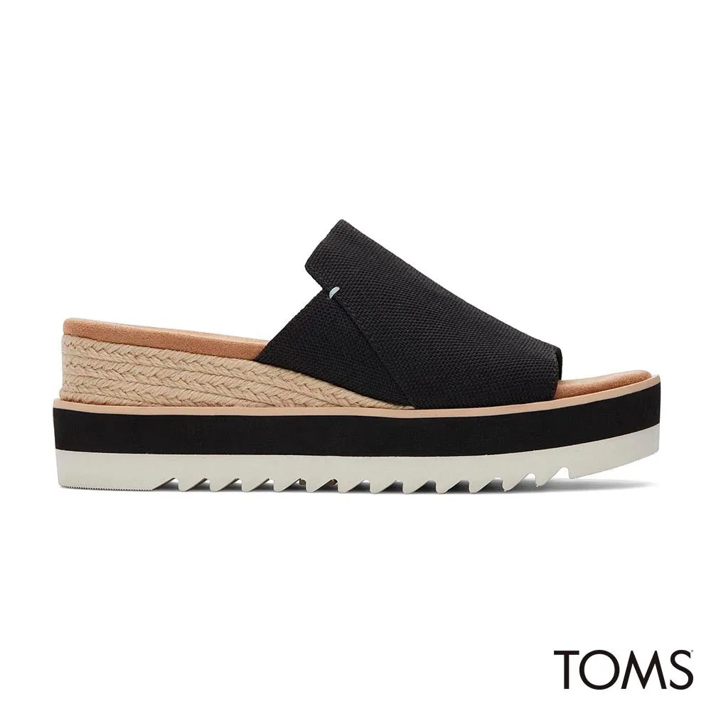 TOMS Women Diana Mule Black Heavy Canvas Sandals