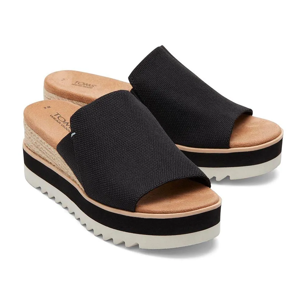 TOMS Women Diana Mule Black Heavy Canvas Sandals