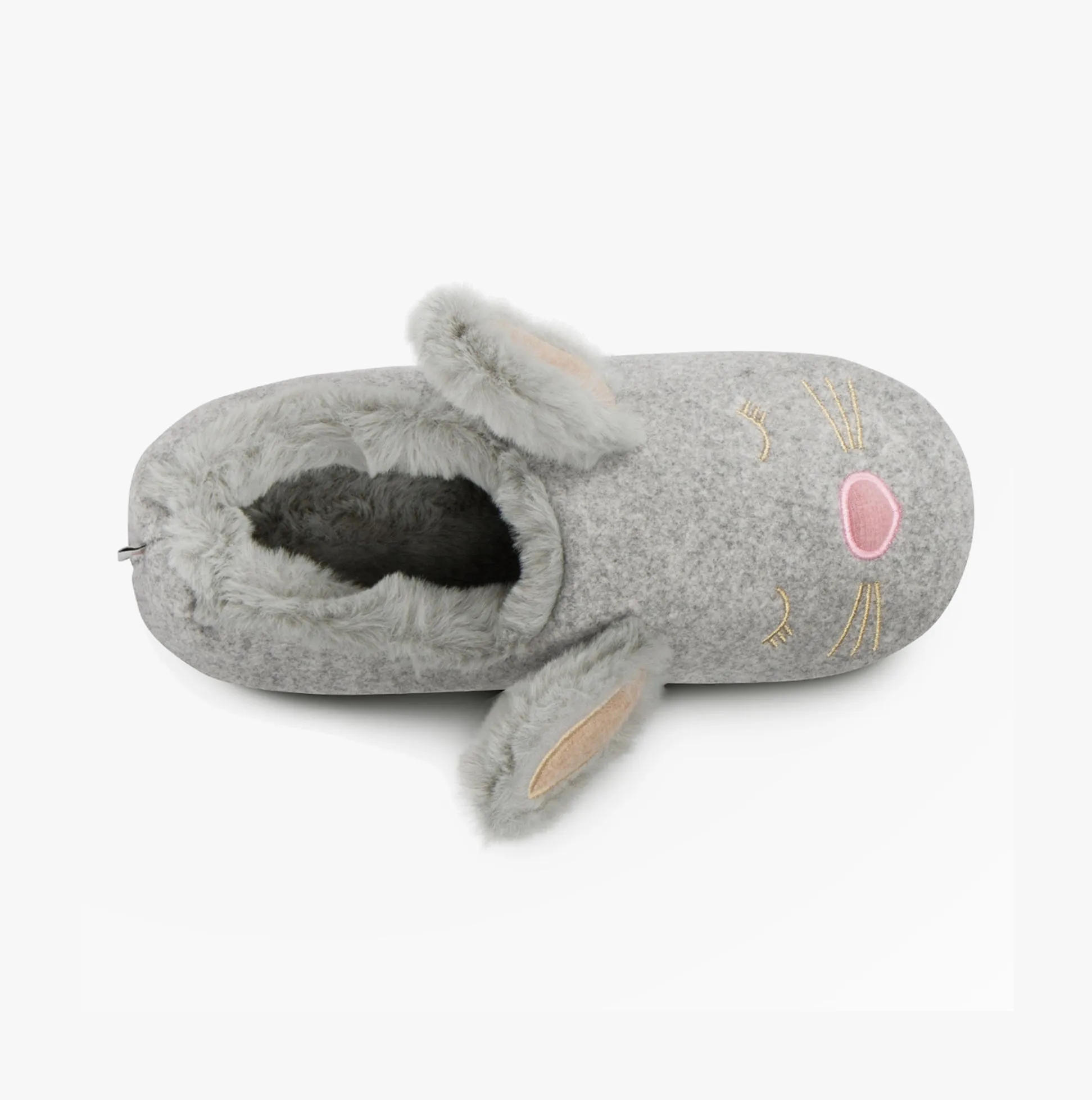 Totes Toasties NOVELTY BUNNY Mule Slippers Womens Grey
