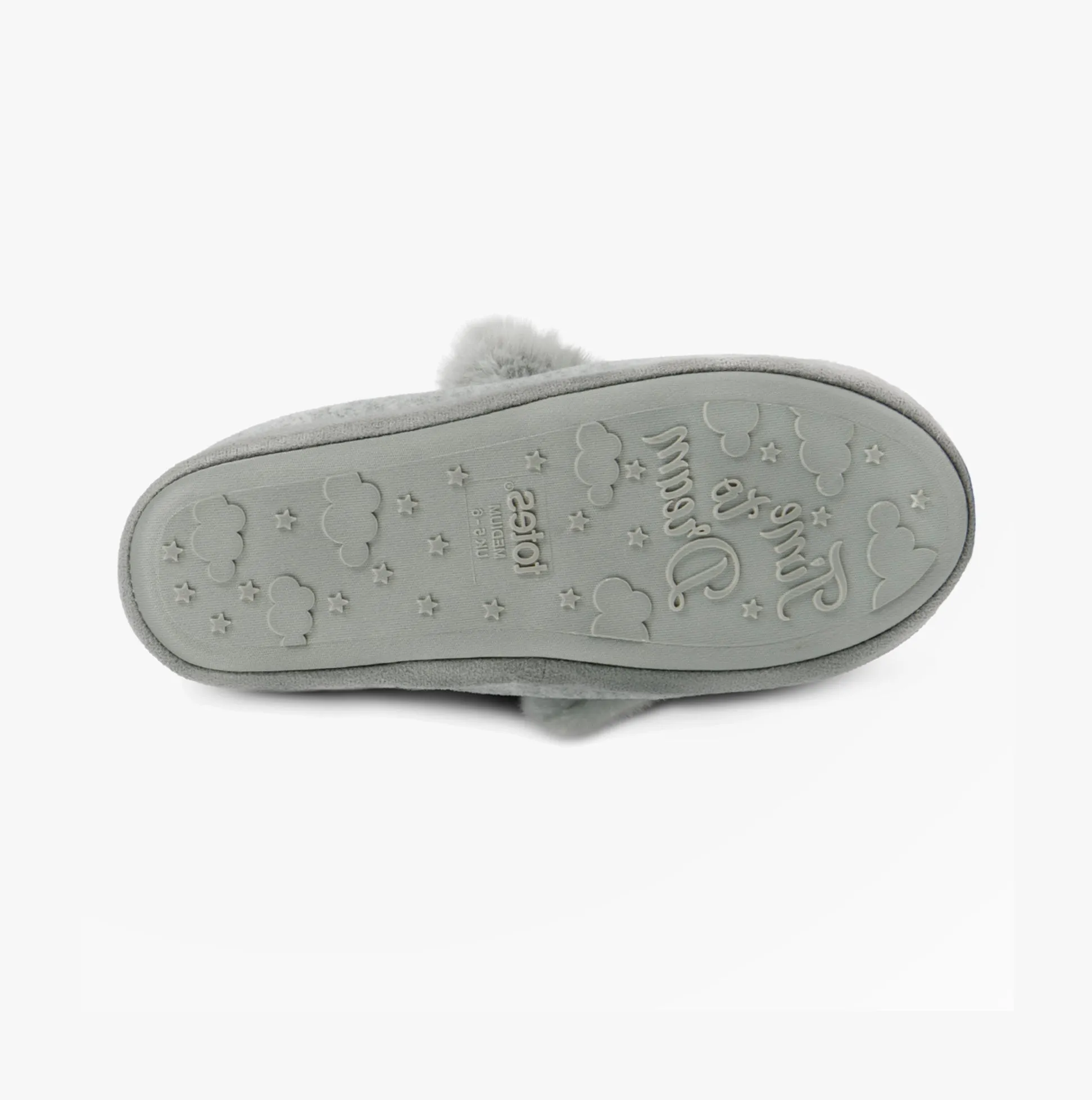 Totes Toasties NOVELTY BUNNY Mule Slippers Womens Grey
