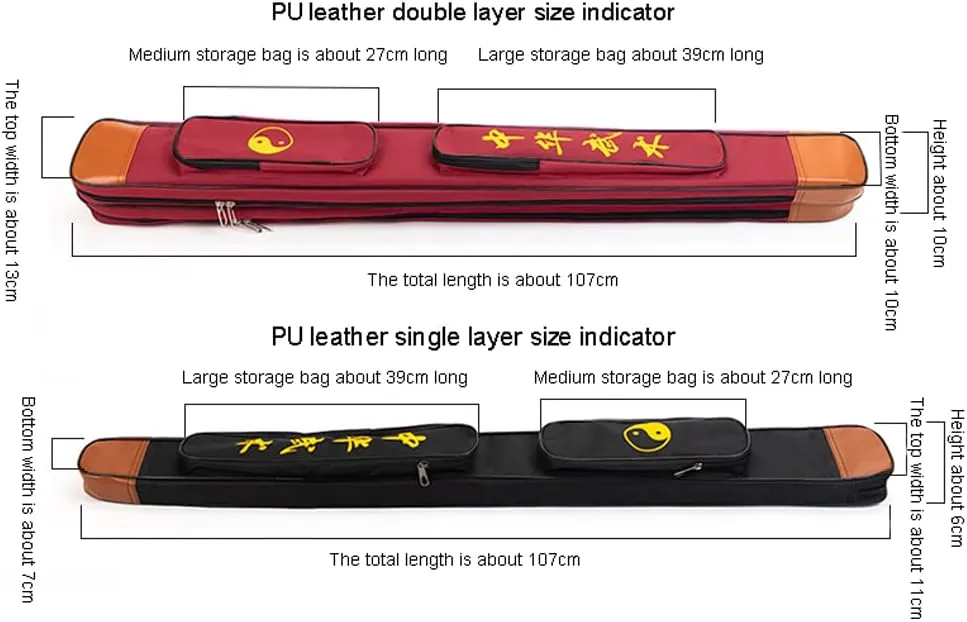 TOTITION Taichi Sword Carrying Bag - Multifunctional Sword Bag Carrying Case Martial Arts Weapons Case Sword,Oxford Cloth with PU- Green|| Double Layer - 107cm