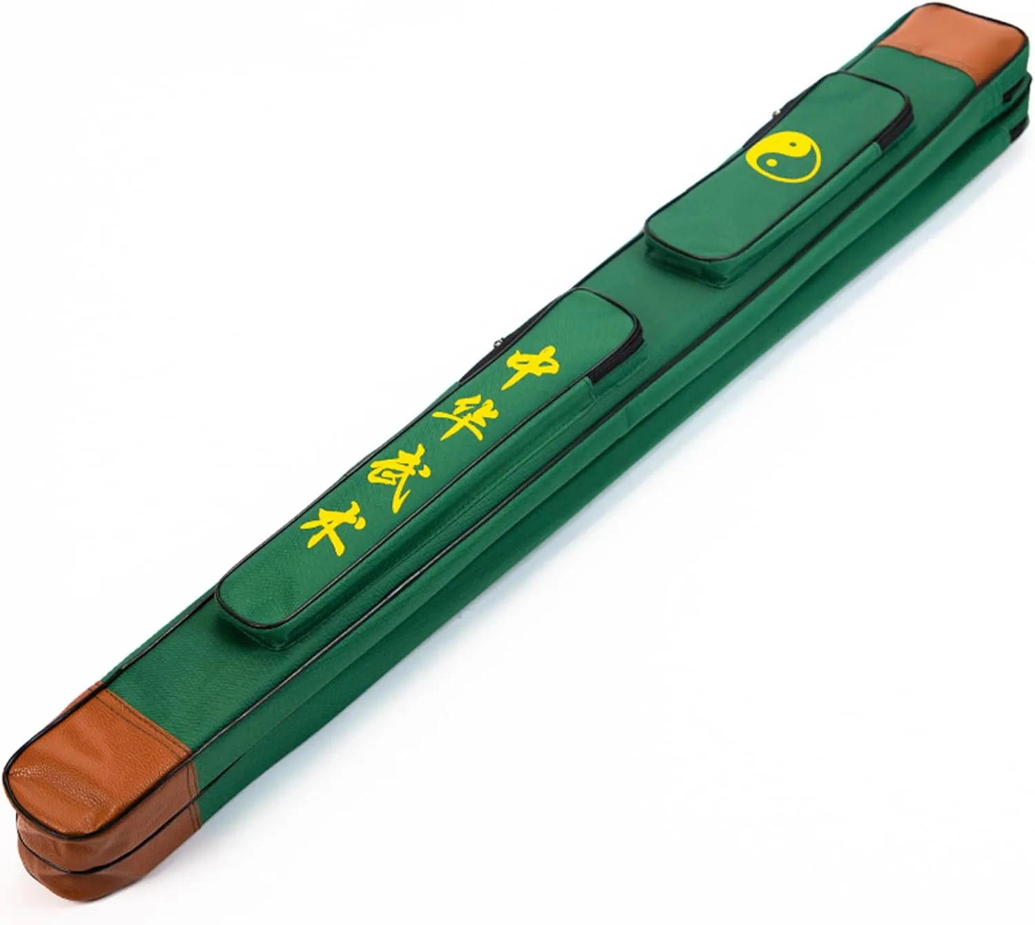 TOTITION Taichi Sword Carrying Bag - Multifunctional Sword Bag Carrying Case Martial Arts Weapons Case Sword,Oxford Cloth with PU- Green|| Double Layer - 107cm