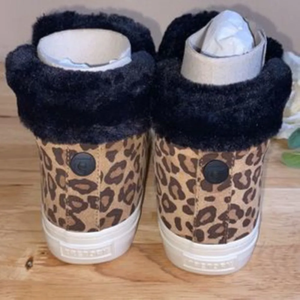 Tretorn Leopard Print Suede Maggie High-Top Sneakers-7M