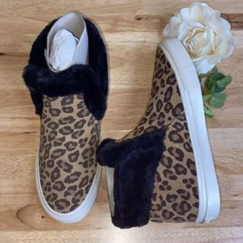 Tretorn Leopard Print Suede Maggie High-Top Sneakers-7M