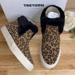 Tretorn Leopard Print Suede Maggie High-Top Sneakers-7M