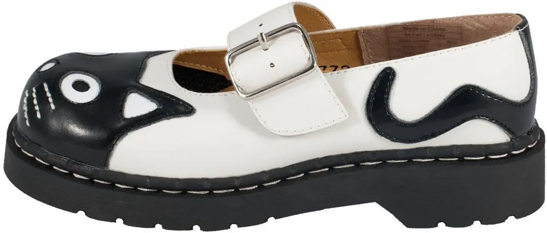 T.U.K. Kitty Cat Mary Janes Shoes for Women, Round Toe Ankle Strap Oxford Shoes