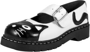 T.U.K. Kitty Cat Mary Janes Shoes for Women, Round Toe Ankle Strap Oxford Shoes