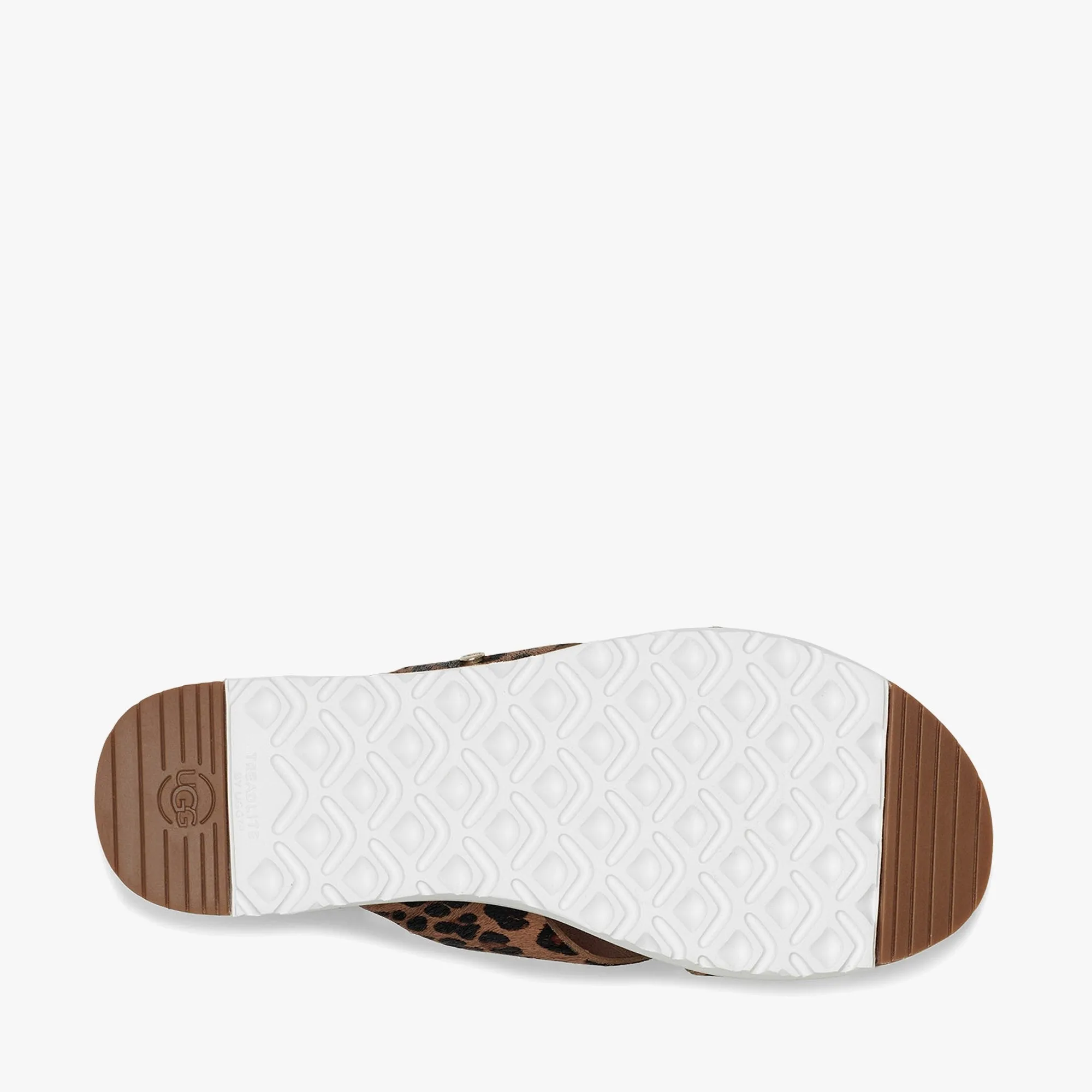UGG KARI LEOPARD Womens Cow Hair Mule Sandals Tan
