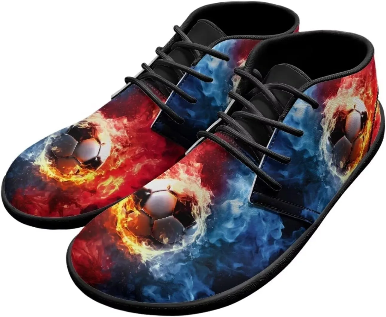 UNICEU Wide Toe Box Shoes for Men PU Leather Minimalist Barefoot Shoes Slip-on Casual Shoes Zero Drop Sole Trial Runner Sneaker