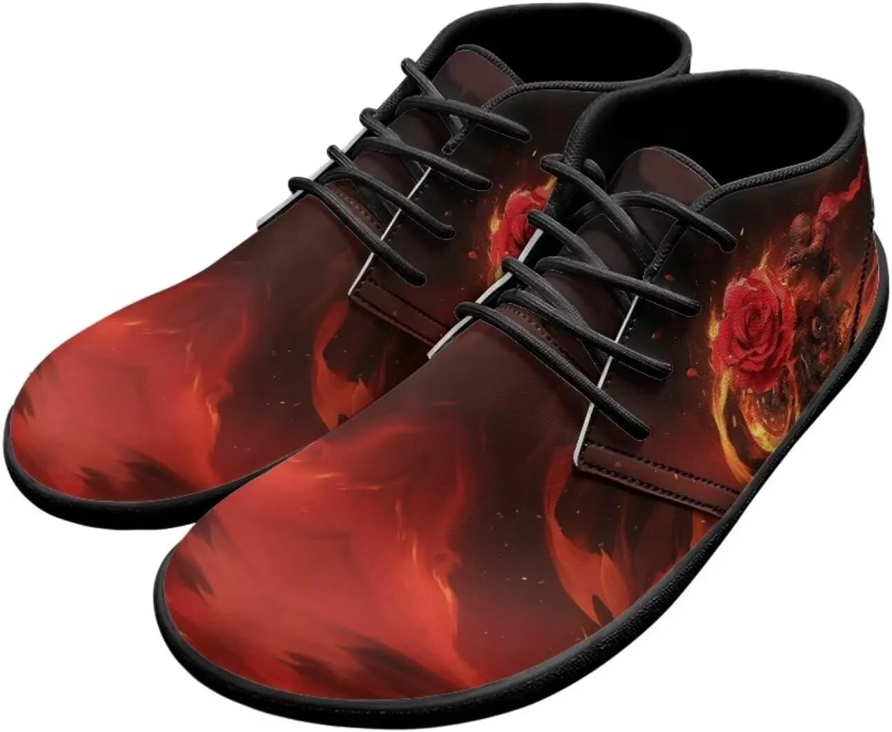 UNICEU Wide Toe Box Shoes for Men PU Leather Minimalist Barefoot Shoes Slip-on Casual Shoes Zero Drop Sole Trial Runner Sneaker