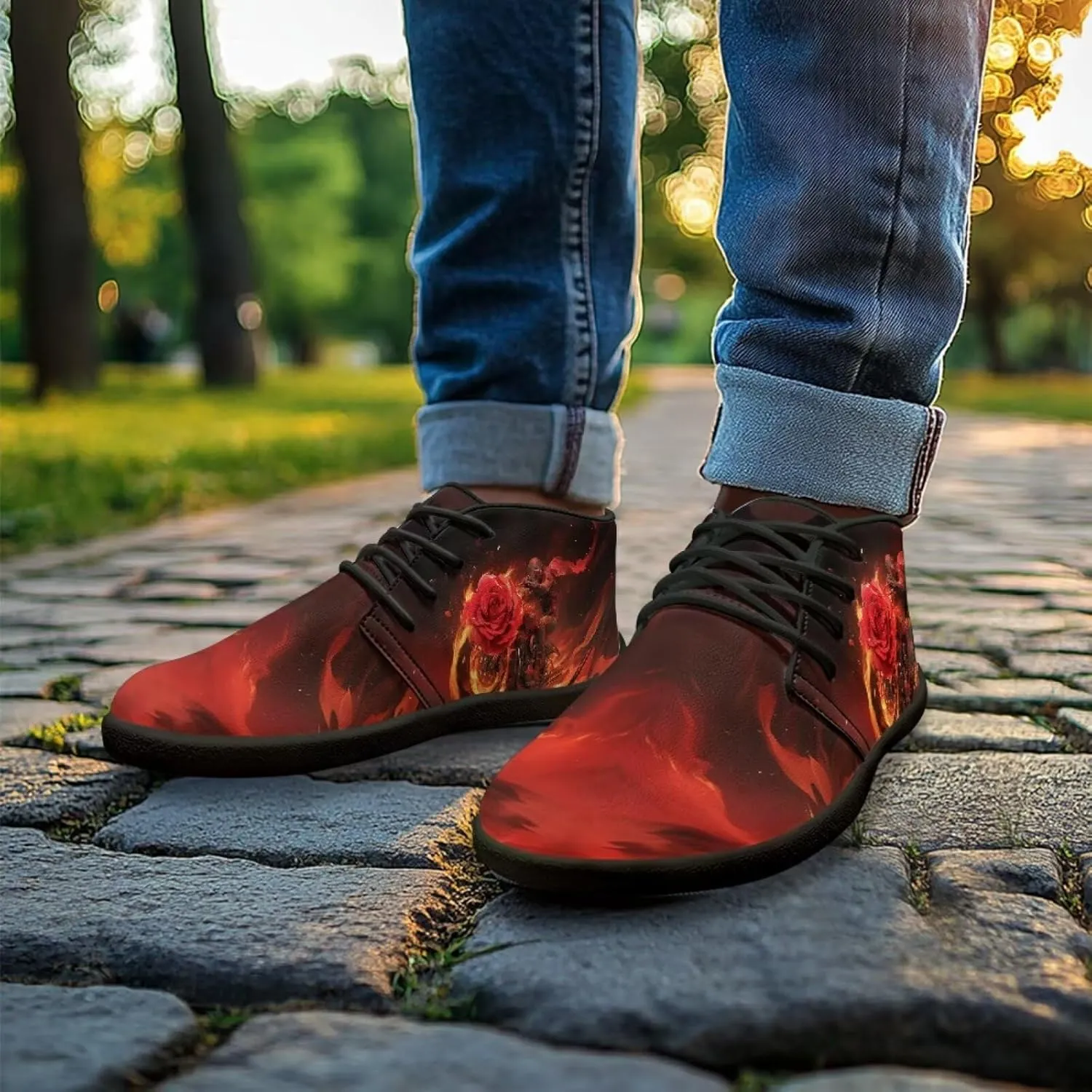 UNICEU Wide Toe Box Shoes for Men PU Leather Minimalist Barefoot Shoes Slip-on Casual Shoes Zero Drop Sole Trial Runner Sneaker