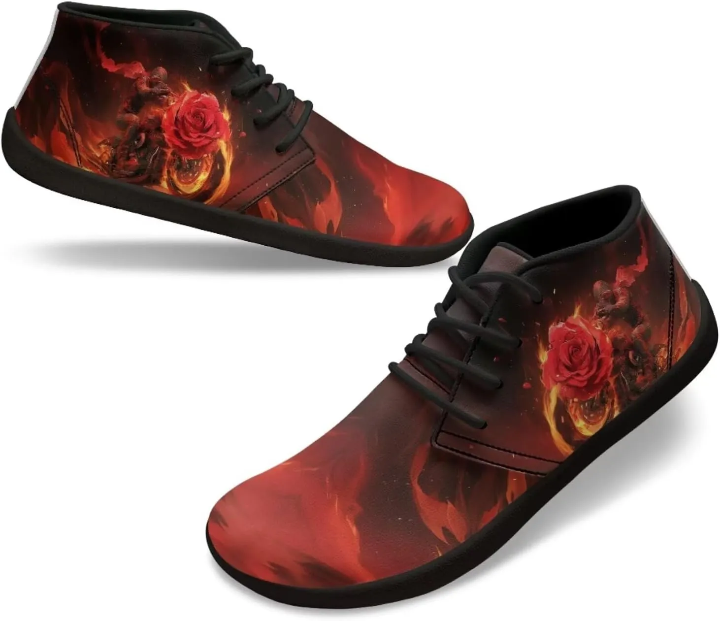 UNICEU Wide Toe Box Shoes for Men PU Leather Minimalist Barefoot Shoes Slip-on Casual Shoes Zero Drop Sole Trial Runner Sneaker