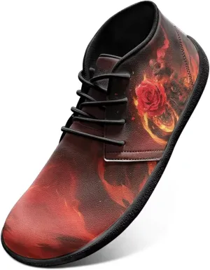 UNICEU Wide Toe Box Shoes for Men PU Leather Minimalist Barefoot Shoes Slip-on Casual Shoes Zero Drop Sole Trial Runner Sneaker