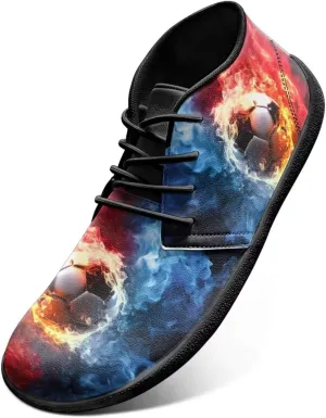 UNICEU Wide Toe Box Shoes for Men PU Leather Minimalist Barefoot Shoes Slip-on Casual Shoes Zero Drop Sole Trial Runner Sneaker