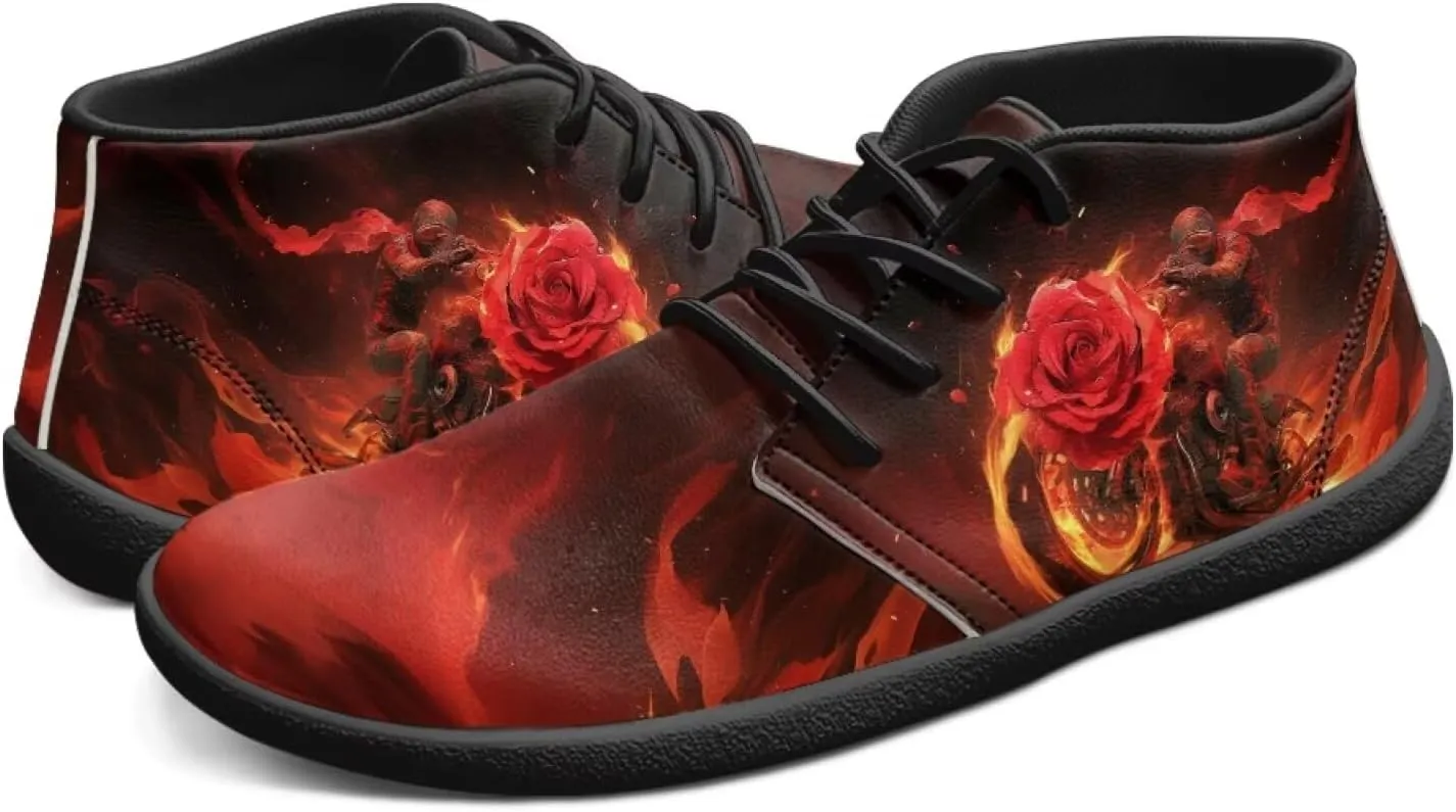 UNICEU Wide Toe Box Shoes for Men PU Leather Minimalist Barefoot Shoes Slip-on Casual Shoes Zero Drop Sole Trial Runner Sneaker