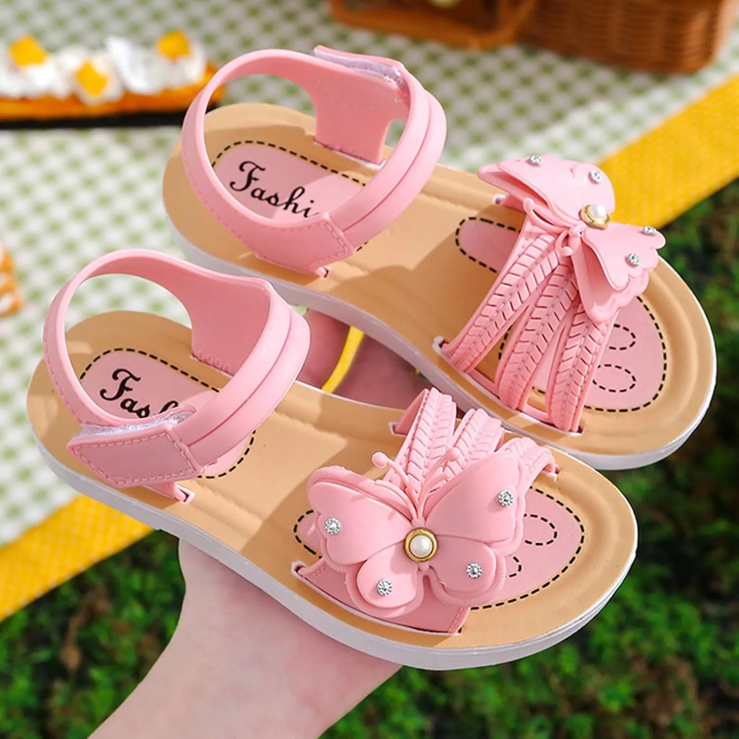 Unisex Kids Summer Sandals Baby Comfort Anti-Slip Open Toe Adjustable Walking Beach Shower Shoes for Boys Girls