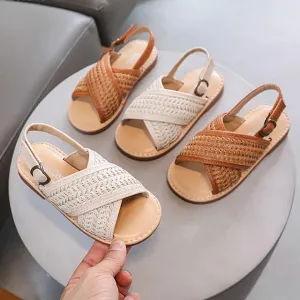 Unisex Woven Cross Sandal